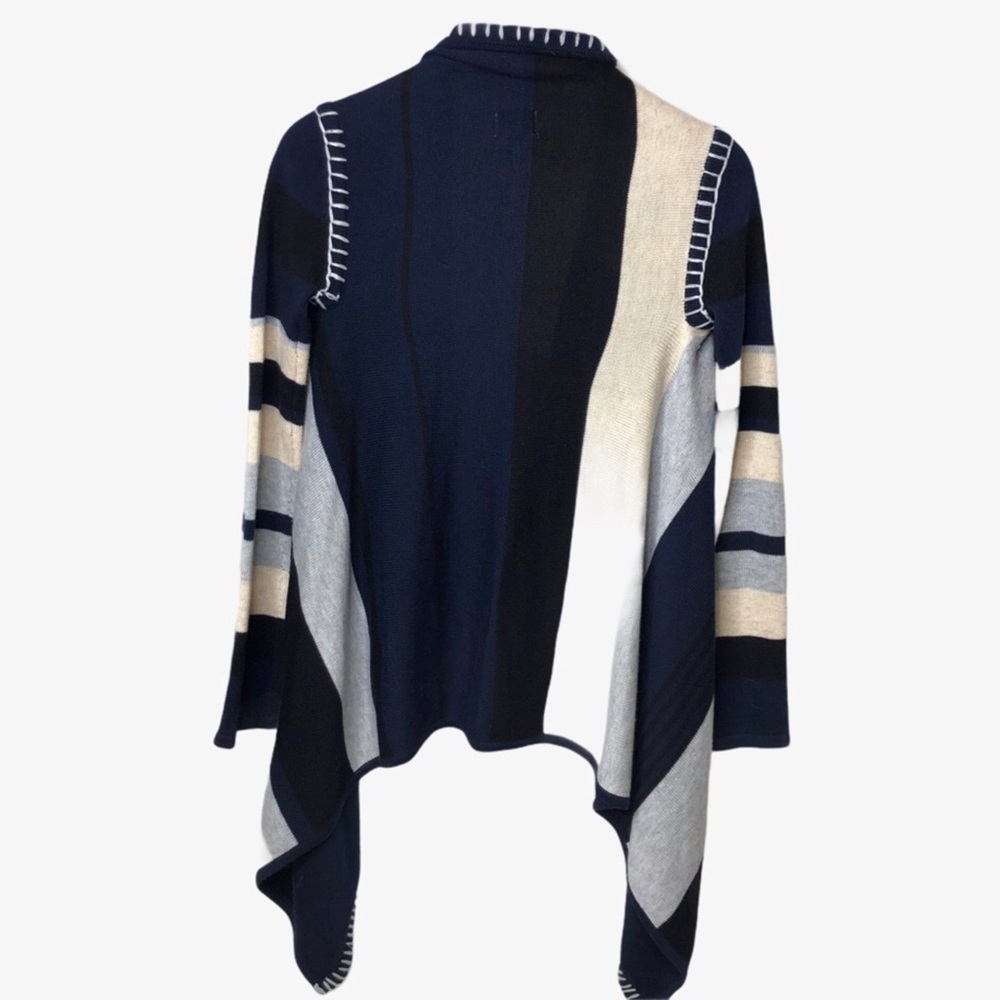 Fate Colorblock Open Front Cardigan Sweater Blue Size Small - Picture 3 of 6